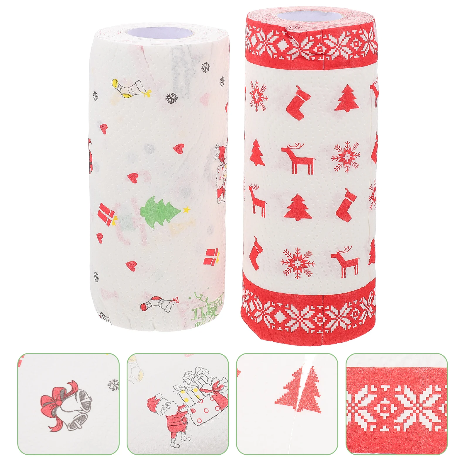 

2 Rolls Christmas Blotting Paper Lovely Liner Xmas Grease Proof Square Food Bbq Liners Pattern Picnic Pad Brown Wrapping