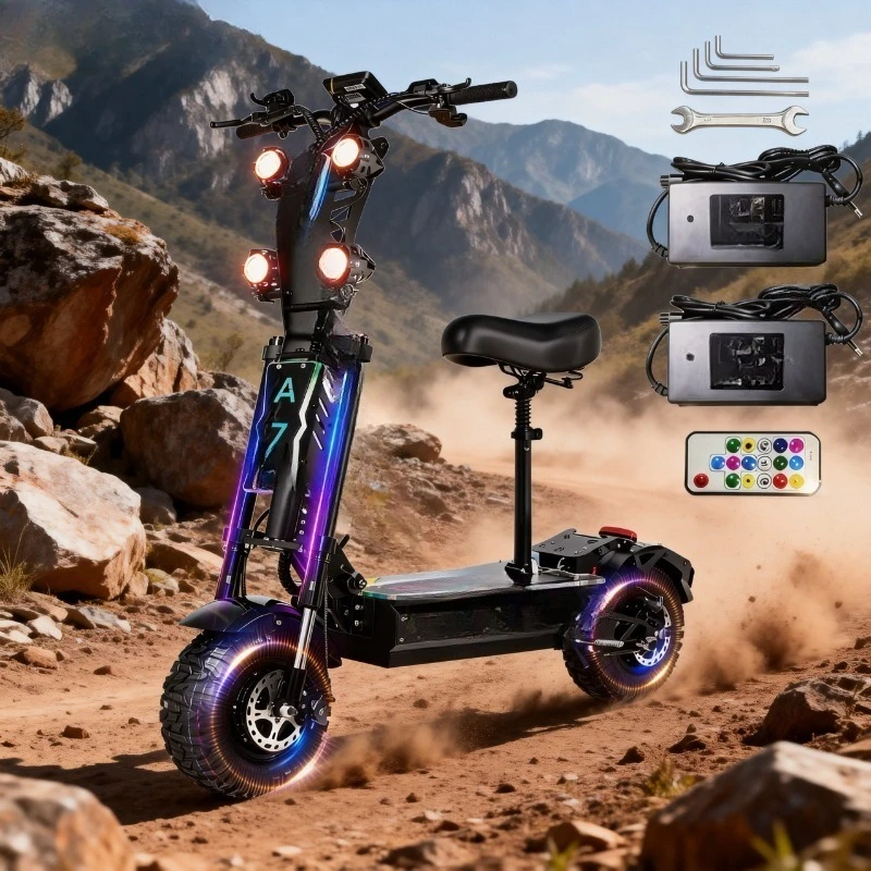 

Dual Drive 72V 13 Inch Electric Scooter Off-road Adult High-power Lithium Electric Vehicle