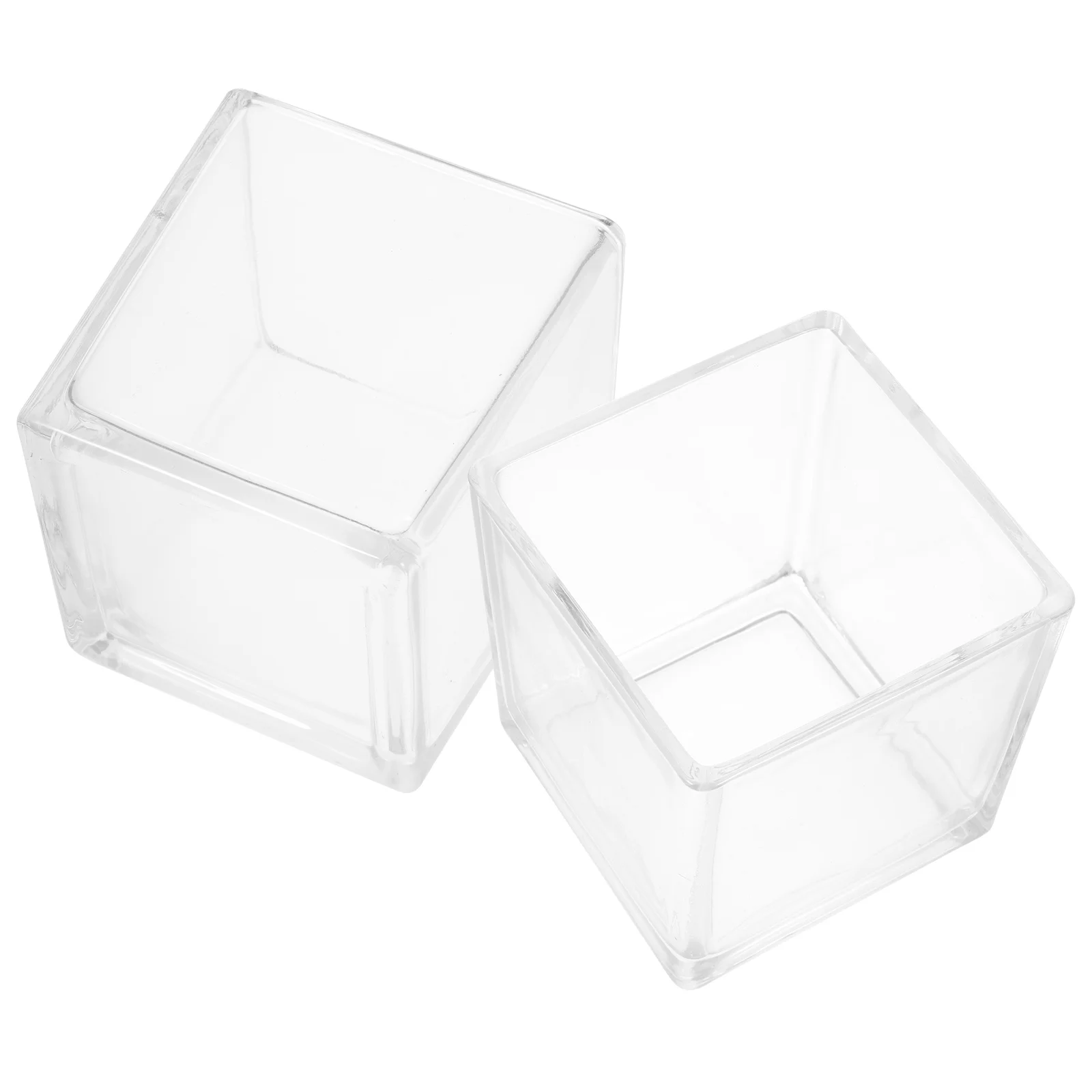 2 قطعة المزهريات الزجاجية المربعة الشفافة أنيقة الحديثة المائية المزارعون للمنزل حديقة طاولة مكتبية الديكور #4