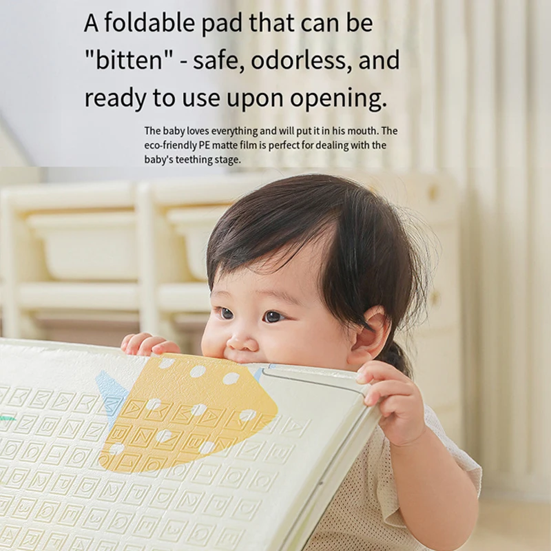 سجادة لعب للأطفال XPE قابلة للطي مع حقيبة حمل، وسادة زحف محمولة للسفر، مقاومة للماء وخفيفة الوزن للاستخدام الداخلي والخارجي