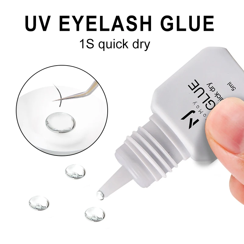 JOMAY 10 bottles 0.5 Sec UV Eyelash Extension Glue Fast Dry Individual Lashes Glue Sensitive Eye UV Eyelash Glue Lash