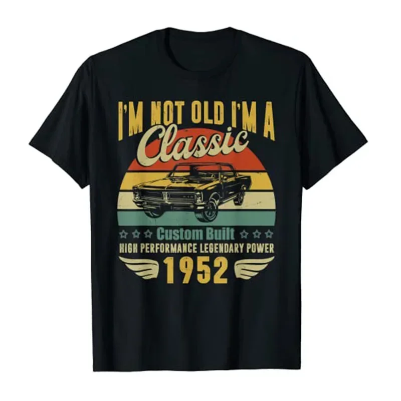 

72th Birthday-Present for Men Dad Retro Vintage 1952 Birthday T-Shirt 72 Years Old Clothes Father's Day Grandpa Grandfather Gift