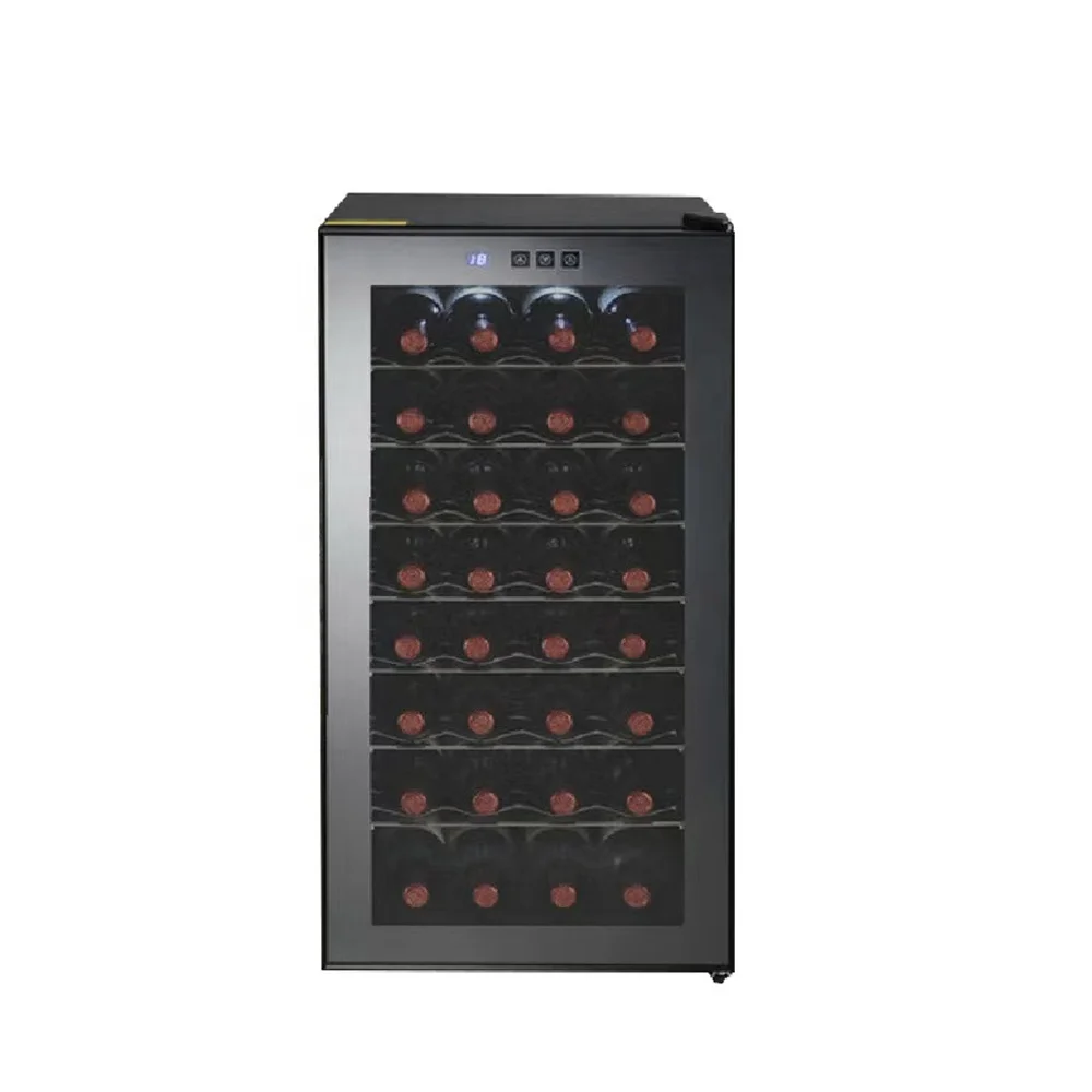 High qualityChinese  Small 32 Bottles Glass Door Display Wine llar Cooler Fridge Cabinet