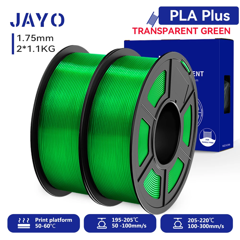 JAYO 2 Rollen 3D PLA+/ PLA+ 2.0 Filament Upgrade PLA Plus 3D-Drucker-Filament Ordentliches PLA+ 3D-Druckmaterial für FDM Mehrfarbig