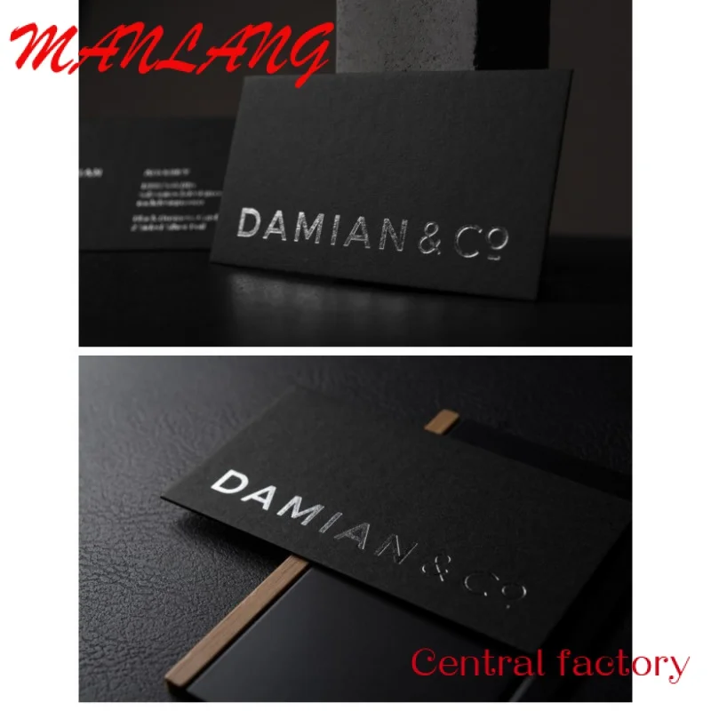 Custom  high grade black custom gold foil debossed luxury business card printing