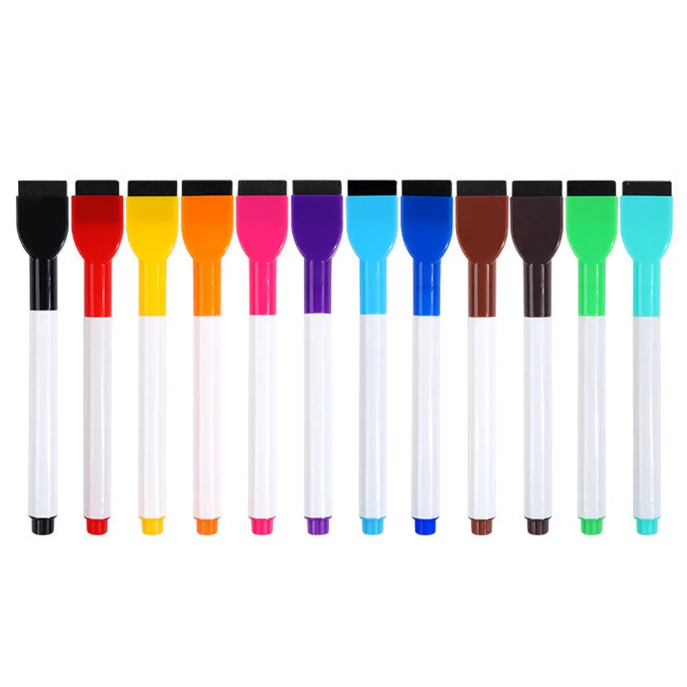 

12Pcs Colorful Dry Erase Markers Painting Pens for Whiteboard Classroom Office Smooth Writing Quick Dry Ink Whiteboard Markers