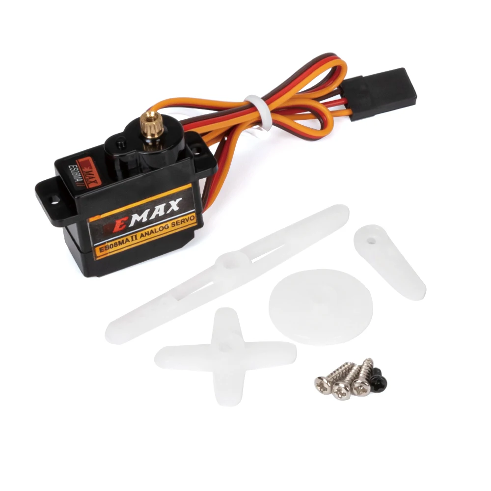 EMax-Servo de engranaje de Metal analógico ES08MA II, 12g, con montaje 15T y brazo de control remoto para coche 1/24, modelo Axial SCX24, piezas de actualización de gladiador