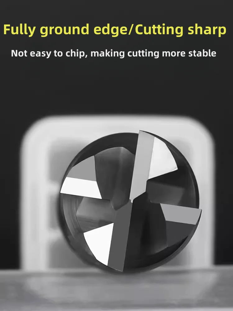 HRC65 Tungsten Carbide End Mill NACO4 Coated 4 Flute Milling Cutter 3 4 5 6 8 12 Shank Metal Steel Machining Tool CNC Router Bit