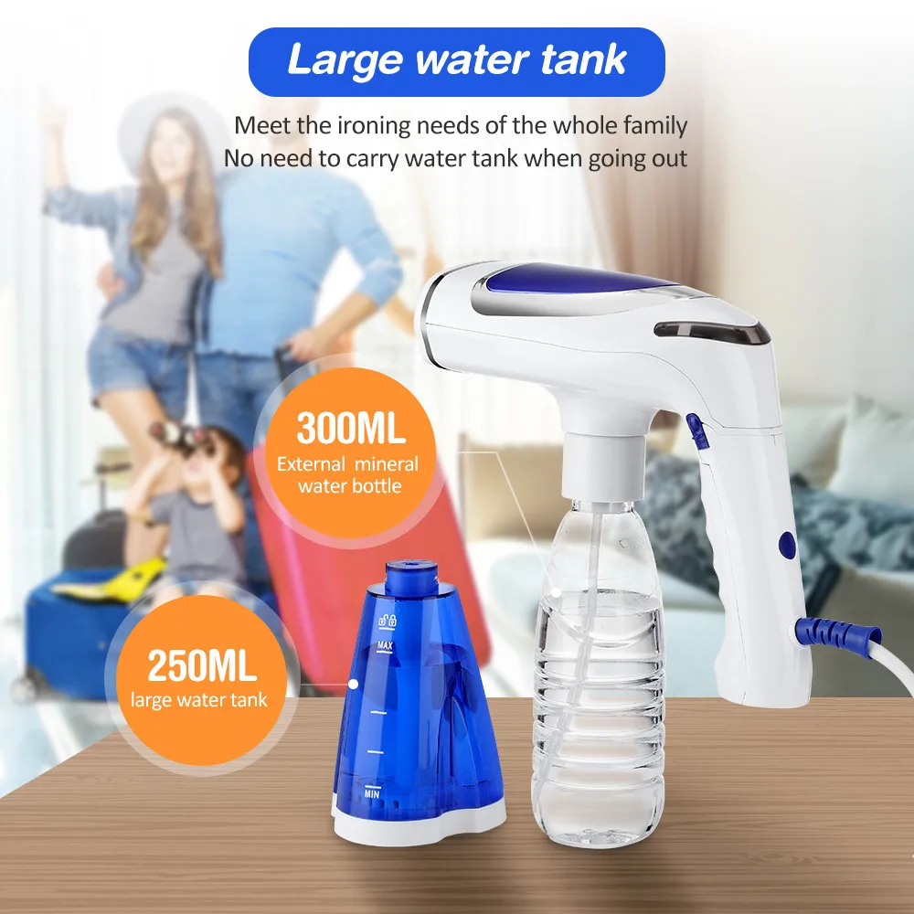 Professional Mini Steam Iron Handheld Portable Garment Steamer Dry Wet Double Clothes Fabric Ironing Machine for Home and Travel