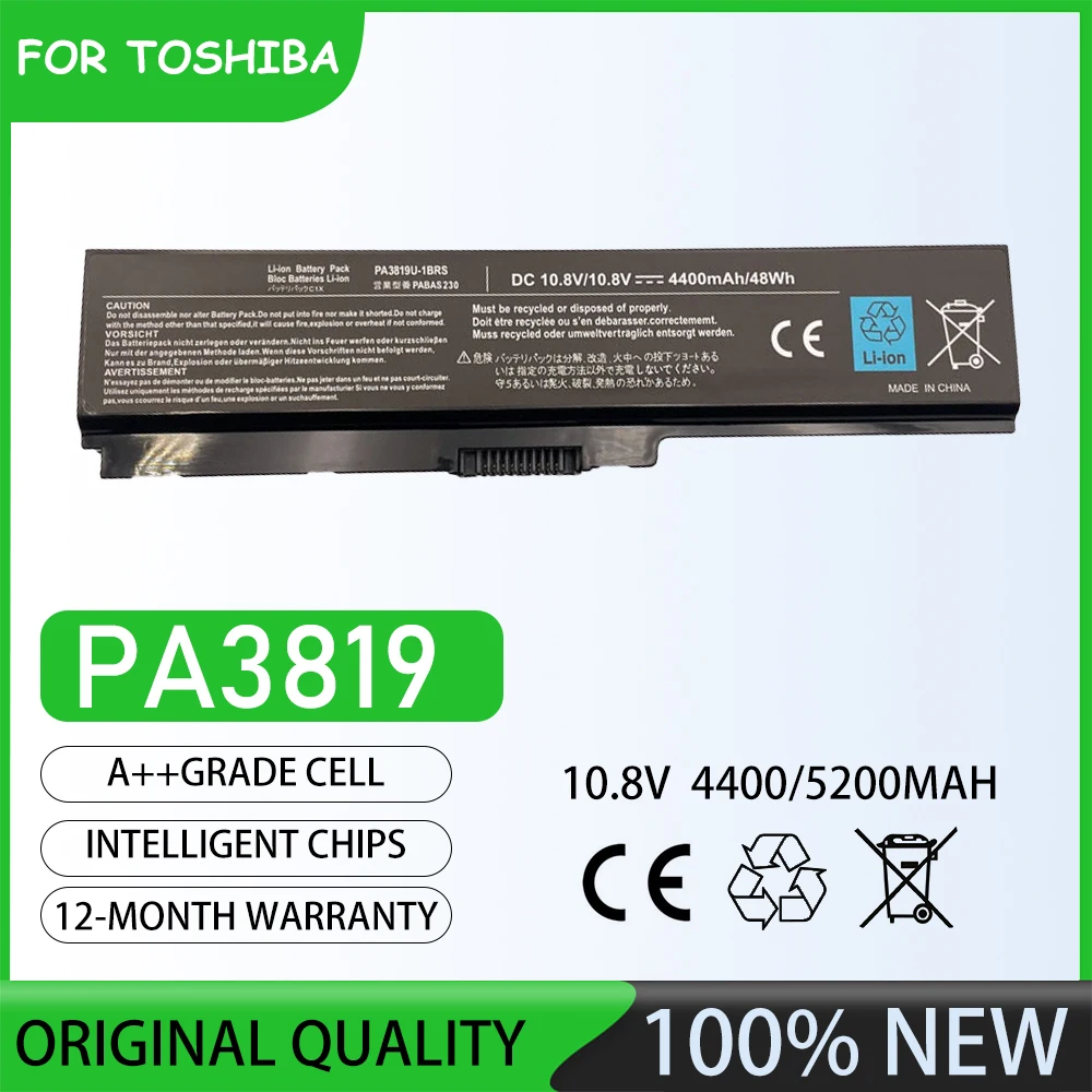 Brand New 10.8V  5200mAh PA3819 Notebook Laptop Battery for TOSHIBA C600D L750 L700  A660 A660D A665 A665D C675 C675D L630
