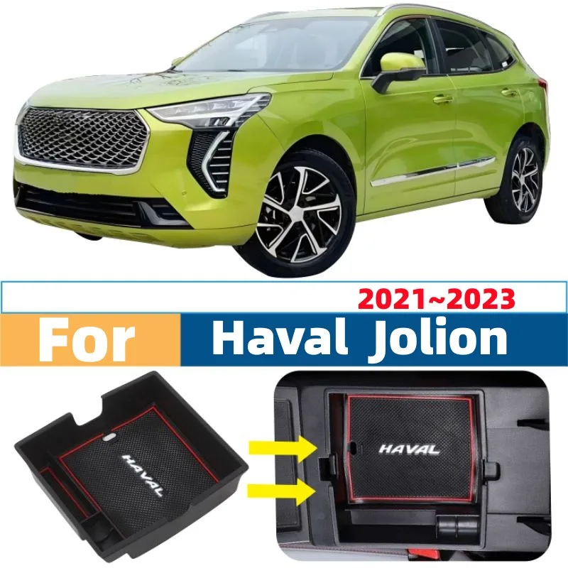 

Car Center Console Tray Armrest Hidden Black Storage Box For Haval Jolion 2021~2023 For A Neat And Tidy Car Interior Accessories