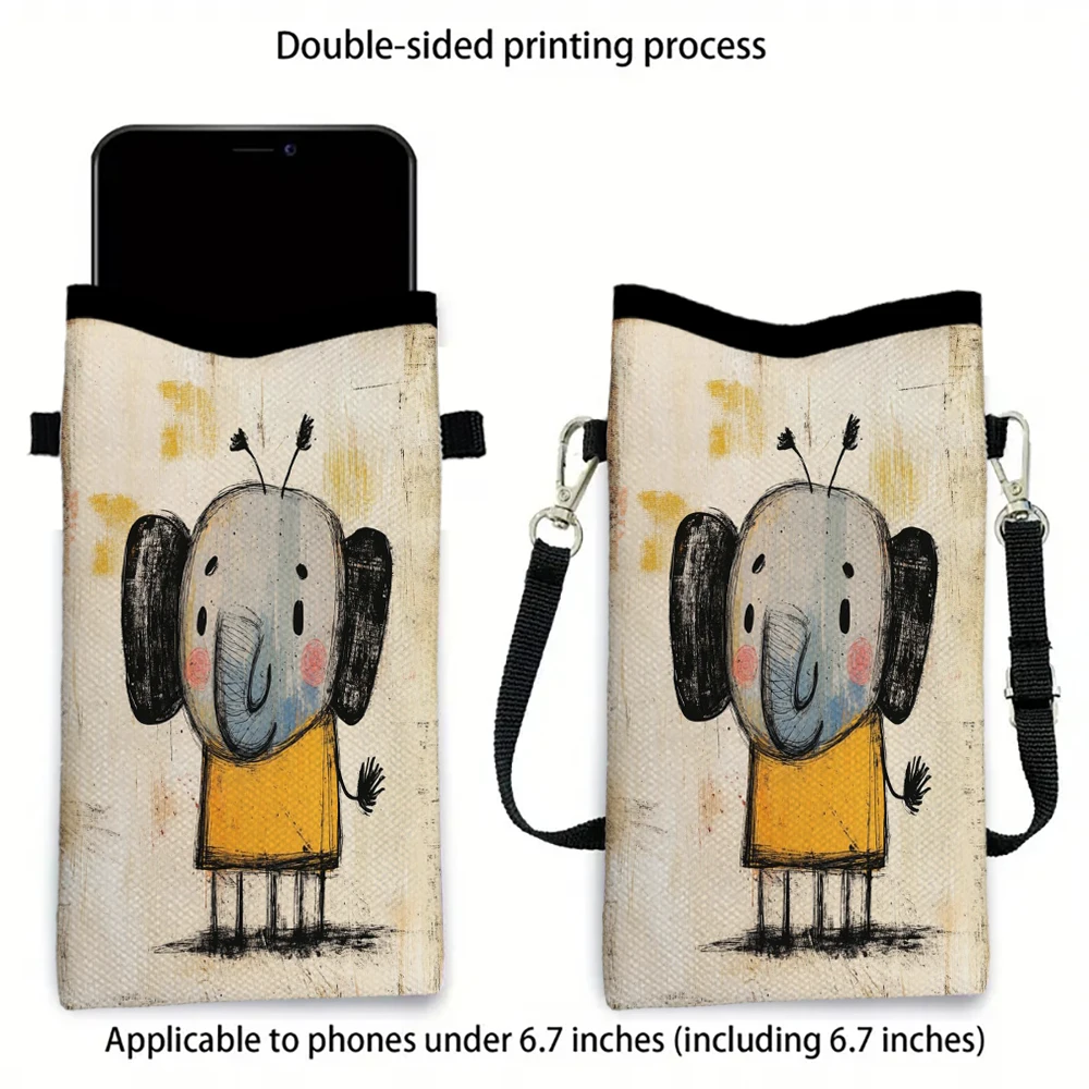 

Cartoon Elephant Sheep Phone Bag Adjustable and Detachable Strap Designed for Women Crossbody Bag Convertible Shoulder Bag1.20