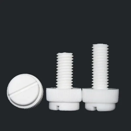 20pcs M8 PP Slotted Knurled Hand screw Acid and alkali resistant bolt one line socket insulation Plastic screws 16mm-30mm Length