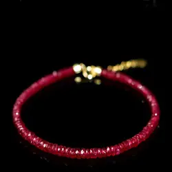 Handmade natural 4MM ruby cut bead bracelet Teens Unisex Eco-Friendly Beaded Charm Party Link Women Trendy Prayer
