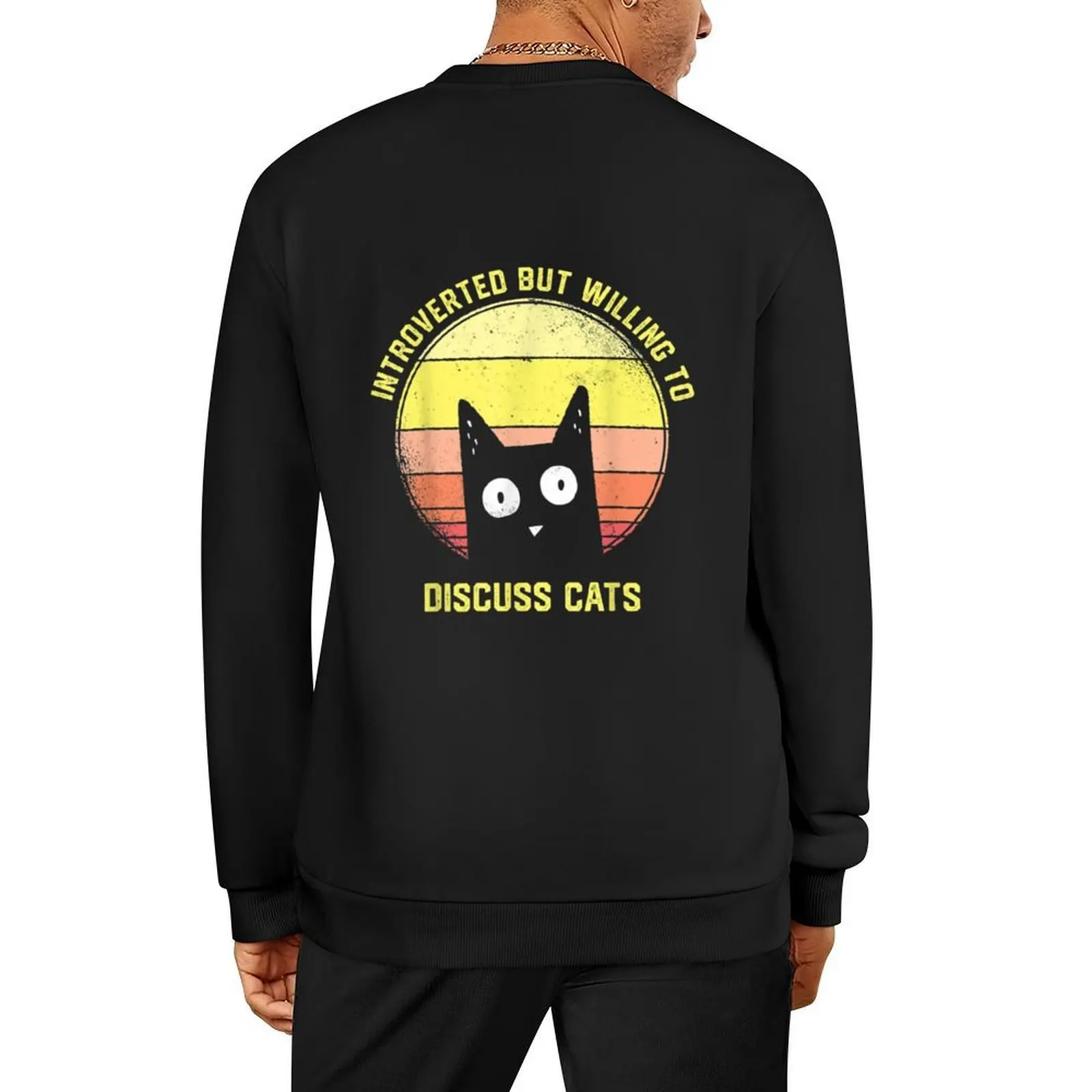 

Introverted But Willing To Discuss Cats Pullover anime clothes mens clothes tracksuits fashion men hooded sweatshirts