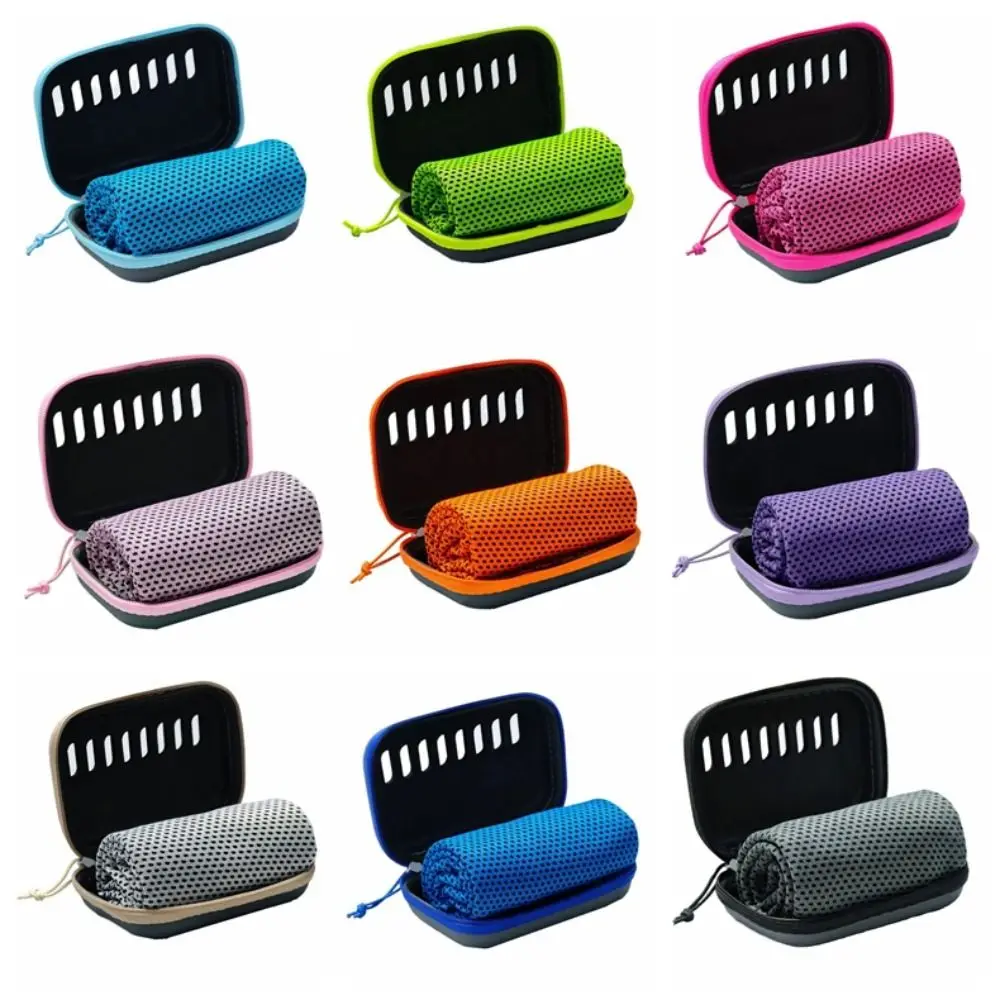 

Polyester Quick Dry Fitness Cool Towel Microfiber EVA Boxed Sports Cooling Ice Towel Absorbent Running Fitness Towel Summer