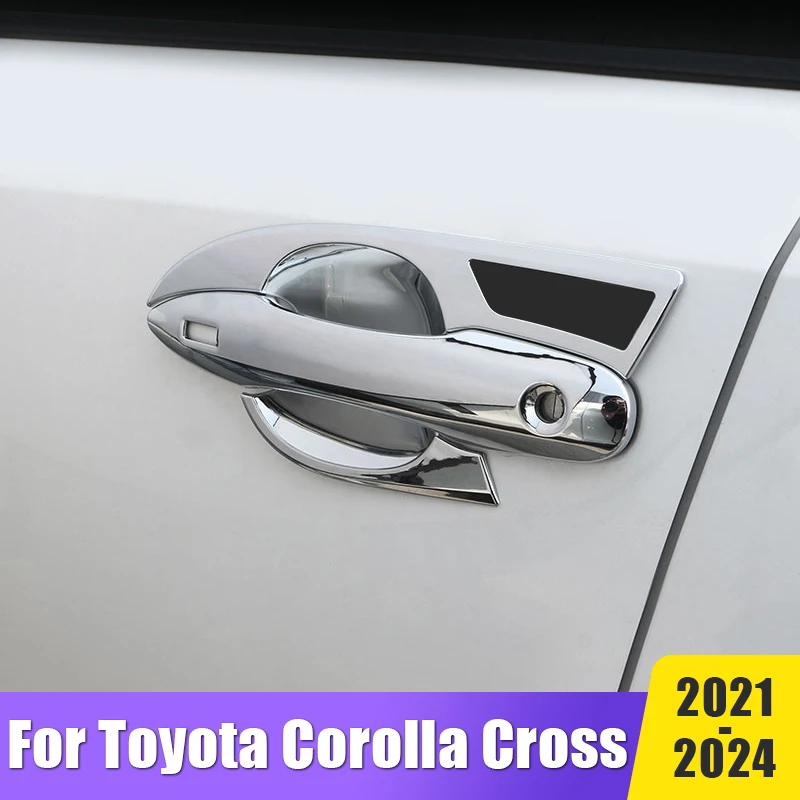 

For Toyota Corolla Cross 2021 2022 2023 2024 XG10 Hybrid Door Handle Bowl Cover Trim Sticker ABS Car Styling Accessories Overlay