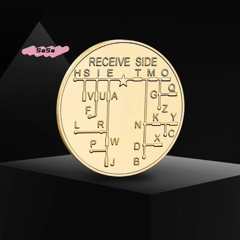 S-1Pc Morse-code Learning Tools For Novice Radio Enthusiasts And History Buffs Morse-code Training Coin Commemorative Badge