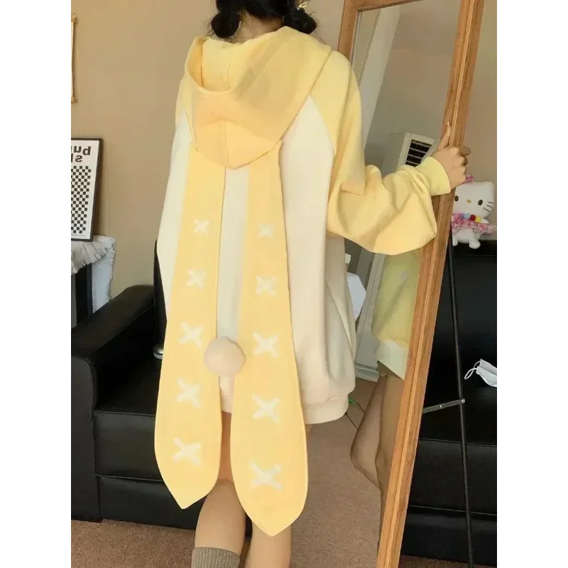 

New s8s9 Y2K Korean Women Japan Sweatshirts Harajuku Kawaii Rabbit Hoodie Long Sleeve Tops ❤ 2025 ☆