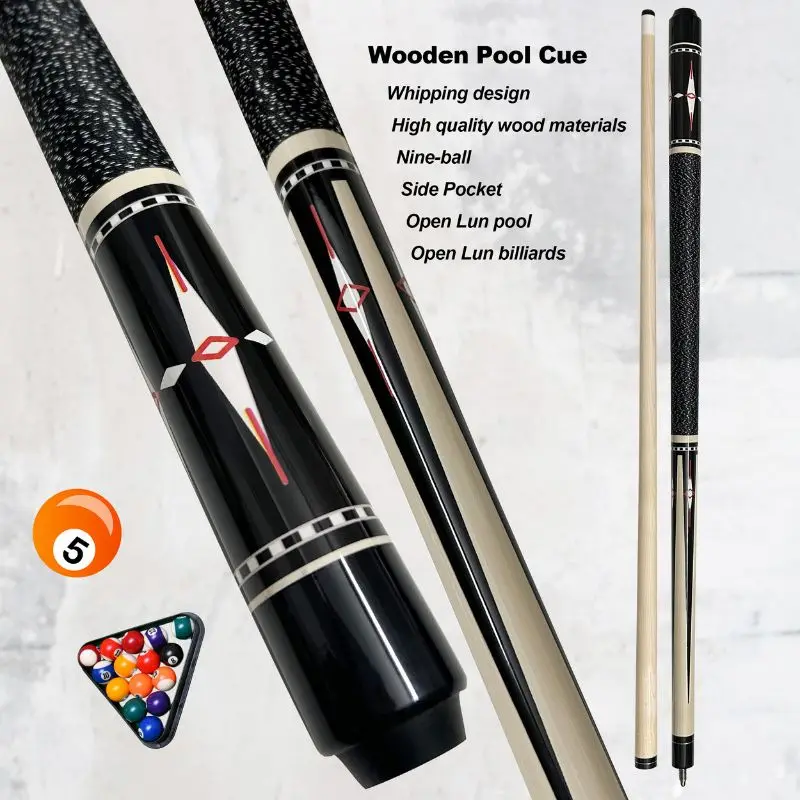 Professional Maple Pool Cue with Woven Handle Design Sweat-Absorbing Non-Slip Grip Shock-Resistant End Cap Premium Billiards Cue