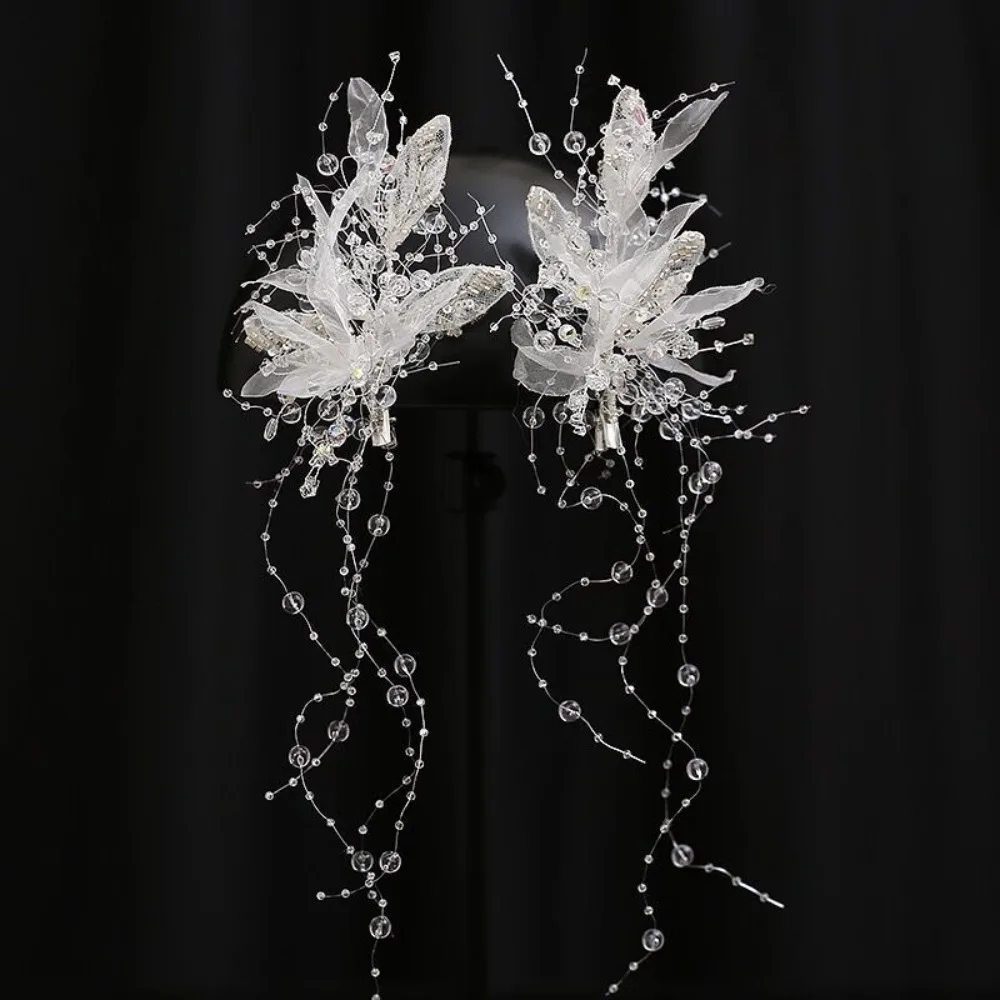 

Sweet Shining Crystal Hairclips Luxury Exquisite Pearl Hair Hoop Elegant Leaves Design Bridal Hair Accessories Wedding