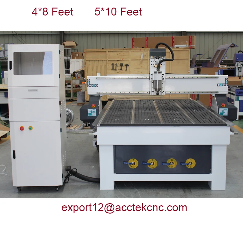China Cheap 3 axis Wood CNC router Mach3 Control Wood tools CNC engraving Machine  1300*2500 1200*2400MM