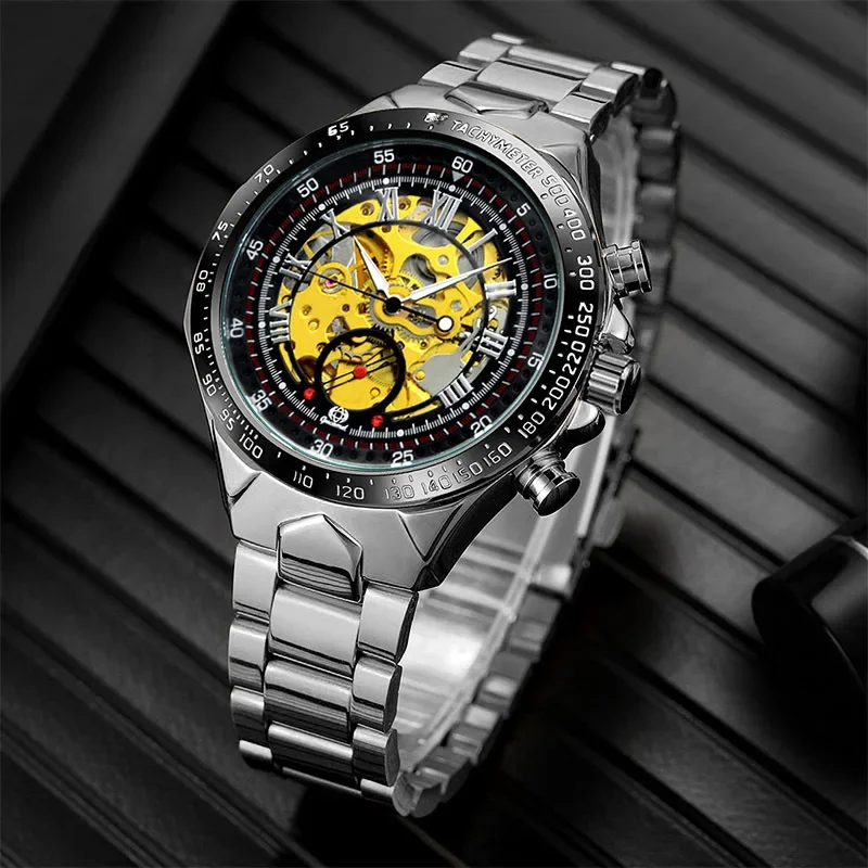 Fashionable Business Mechanical Men's Watch Hollow Automatic Wristwatch Wholesale For Men Mechanical Watch International Trade