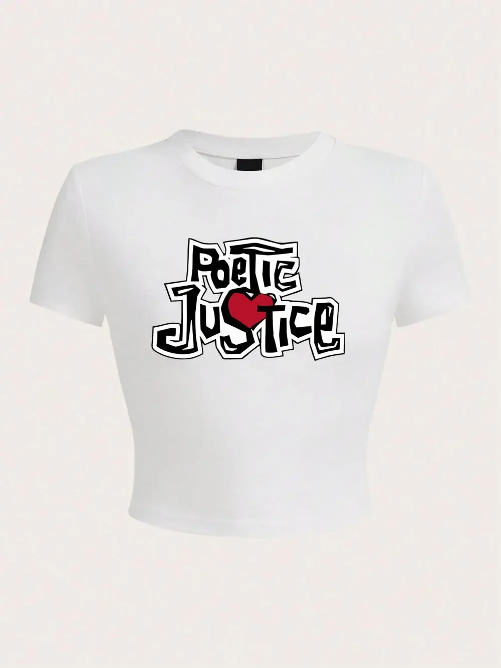 

Streetwear Comfortable Sleeve Sexy Club Female Clothes Summer Womans Poetic Justice Letter Printing