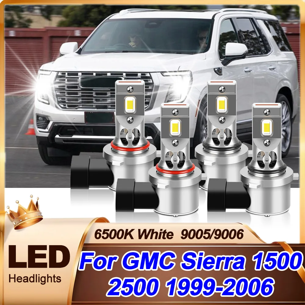 

LED 9005 9006 Light Bulbs 20000LM Car Headlight Bulb 6500K HB3 HB4 Plug&Play Automobile Lamps For GMC Sierra 1500 2500 1999-2006