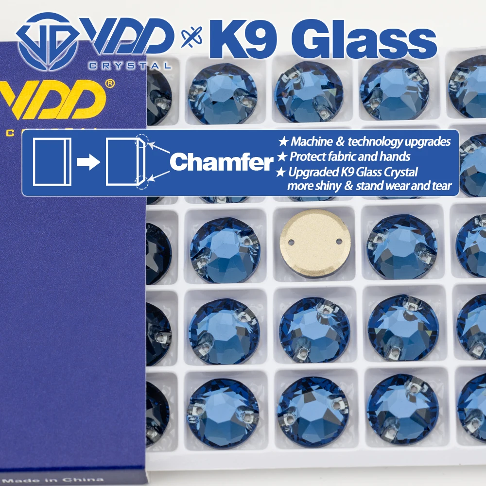 VDD S119 Montana 8 Große 8 Kleine K9 Glas-Aufnäher-Strasssteine Hochwertige AAAAA Kristall-Flachboden-Nähsteine – Detail 2