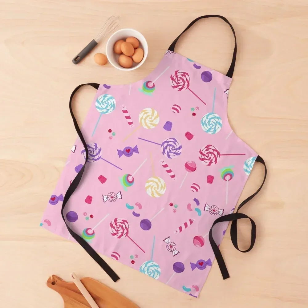 

Lollypops and Gumdrops Candy Land Apron work ladies Kitchen Handle For Women bib for home useful pieces Apron