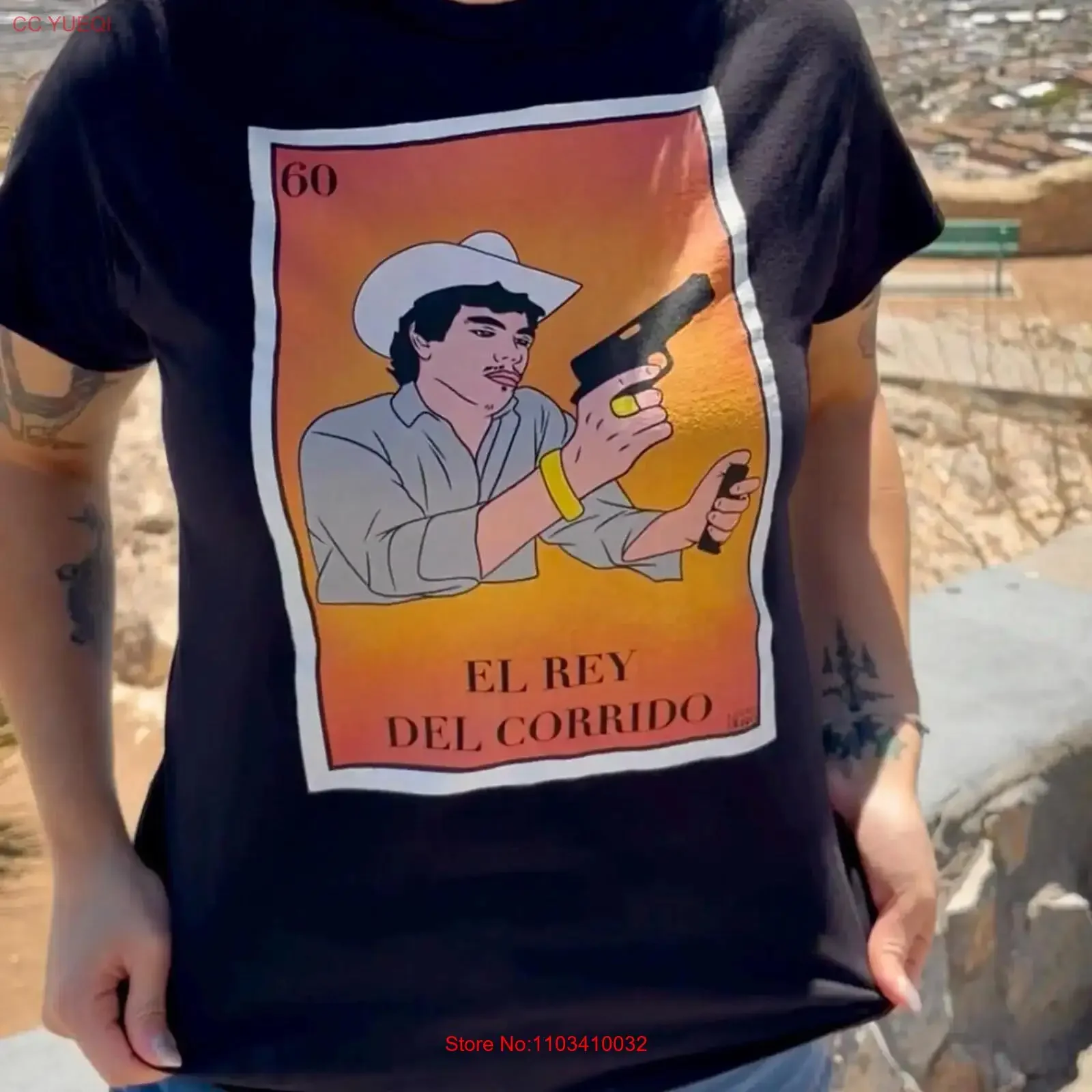Camiseta Chalino Sánchez El Rey del Corrido Lotería tarjeta leyenda mexicana Cultura Norteña ropa vintage lavada