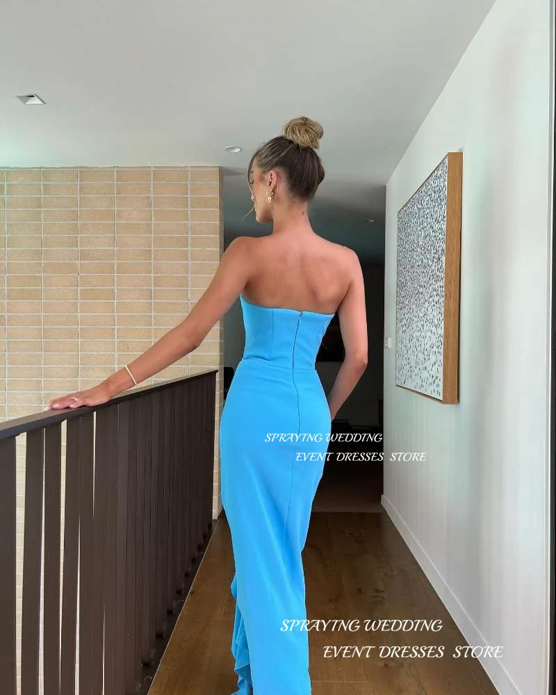 Éventuelles RAYING-Robe de soirée trompent sirène bleu foncé, robe de soirée longueur au sol, robe éducative pour femme, élégante