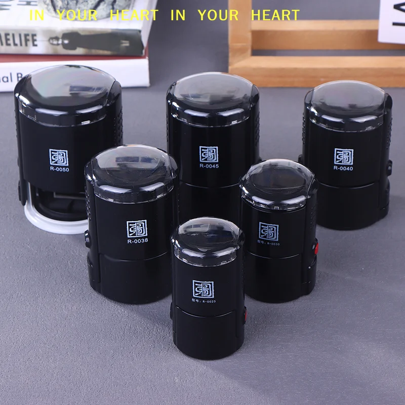 【X】Customizable Self-Inking Stamps 25/30/40/50mm Round Large Size Self Inking Custom Text Stamp