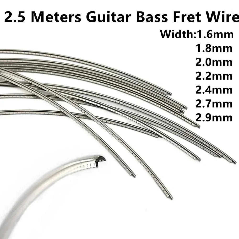 8FT Bass Guitar Fingerboard Fret Wire Copper Nickel Silver Gauge 1.6MM-2.9MM Guitar Fret Wire Musical Instrument Accessories