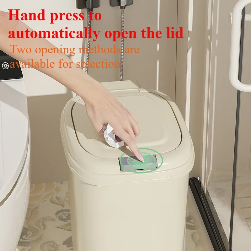 Household High-value Trash Can Light Luxury with Lid Foot Operated Bathroom Living Room Kitchen Large Capacity Butter Trash Can