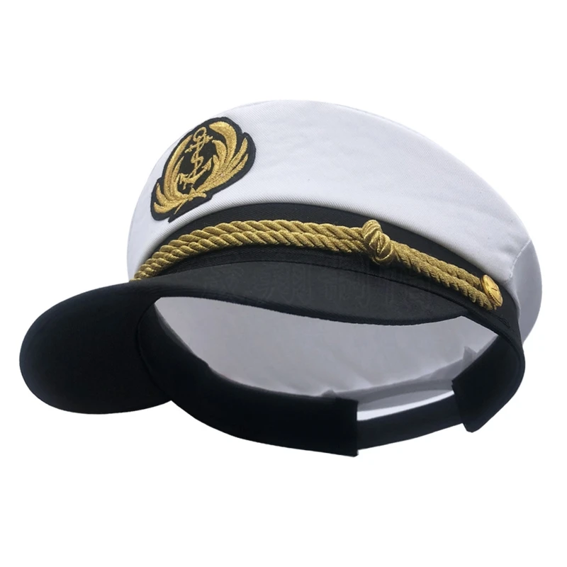 Navy Marine Hat Sailor Captain Costume Men Yacht Captain Hat Skipper Hat Funny Party Hats Costume Accessories Dropship