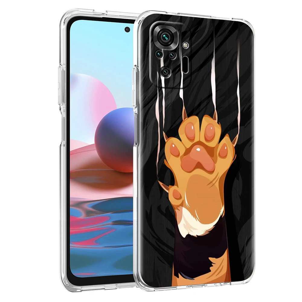 Cartoon Cute Cat Phone Case Cover for Redmi Note 12 10 11 11T 7 8 8T 9 K40 Gaming 9A 9C Pro Plus Transparent Soft Shell Capa Bag