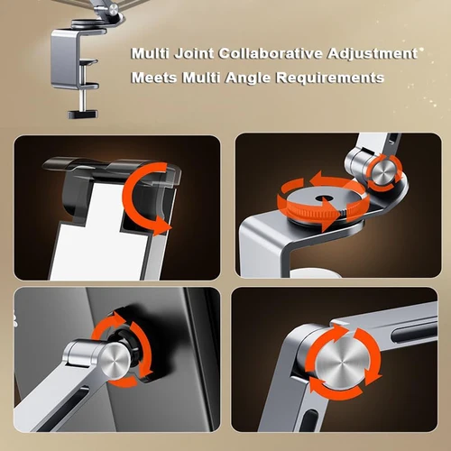 Imagen 2 del producto Soporte magnético Dktop para tableta y teléfono, soporte magnético para brazo de brazo ajustable, adecuado para iPad, soportes plegables de aleación de aluminio para perezosos