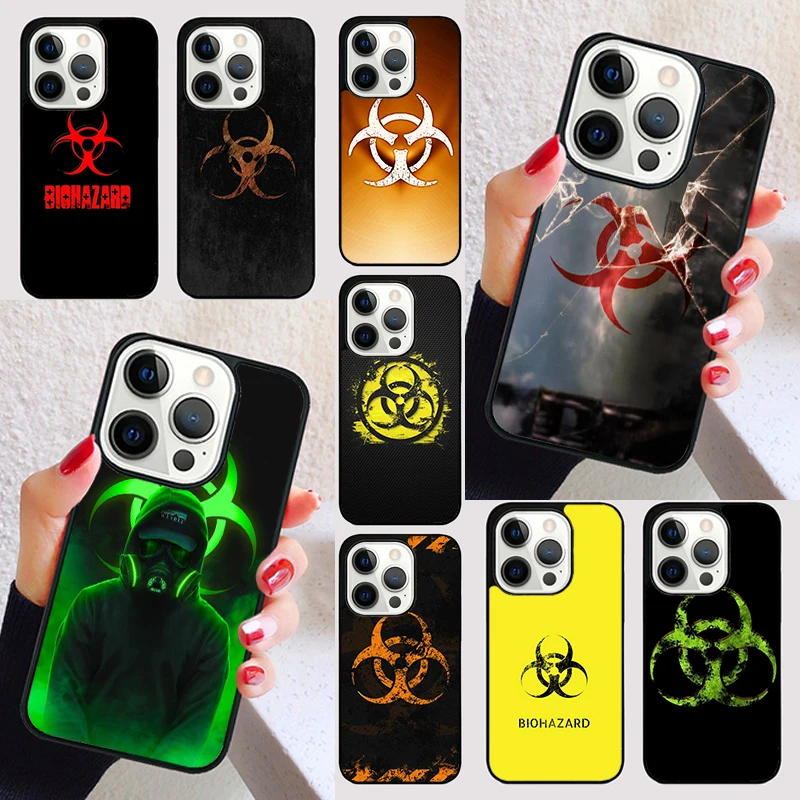 Biohazard Symbol cover For iPhone 15 16 13 12 11 14 Pro Max Mini Max SE 2020 7 8 6S Plus Phone Case