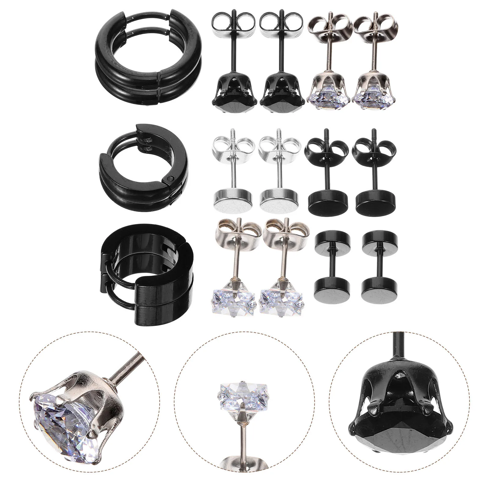 Zestaw kolczyków minimalistyczne kolczyki koła uniwersalne dopasowanie do różnych stylizacji bezpieczne w noszeniu modna biżuteria