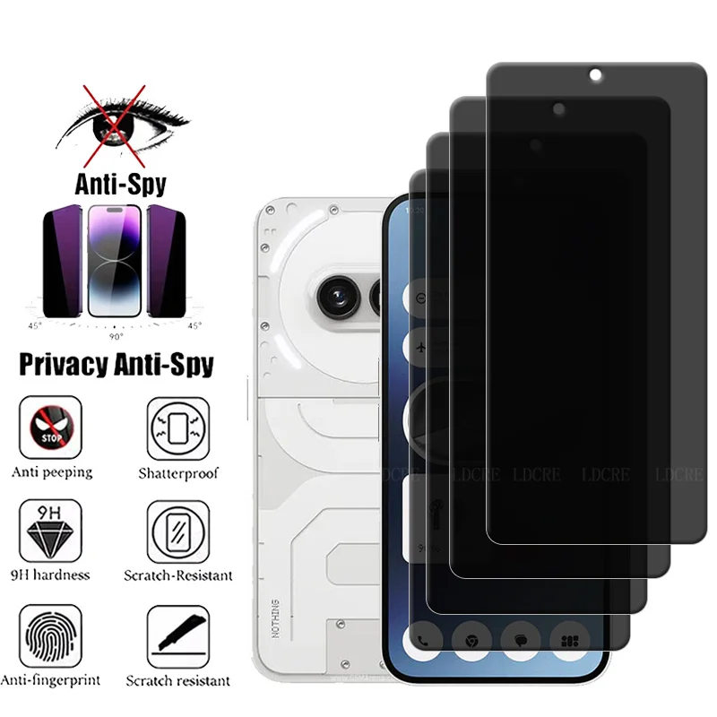 4Pcs For Nothing Phone 2A Glass Nothing Phone 2A Screen Protector Phone Privacy Anti-Spy Tempered Glass Nothing Phone 2A Plus 2