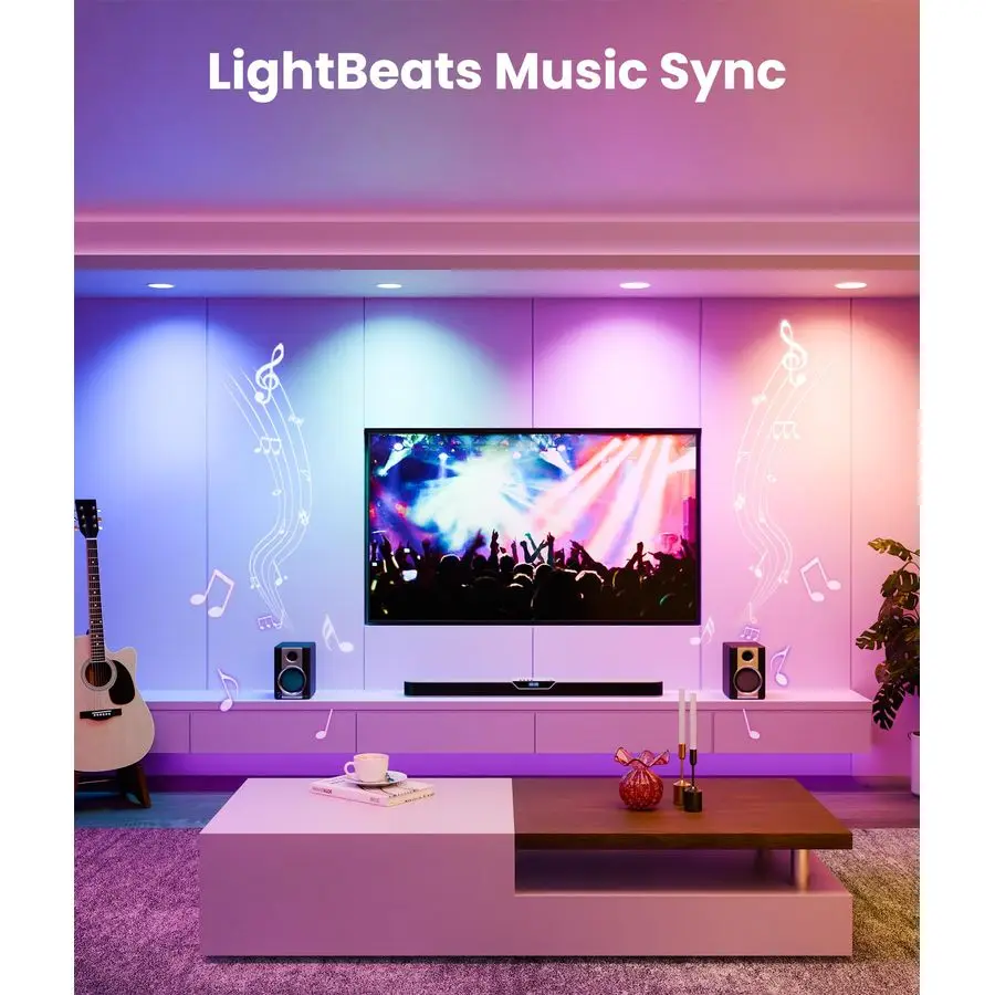 Éclairage 6 pouces avec commande vocale d'ampli app, plafonnier intelligent 1200LM RGBCW fonctionne avec Alexa amp Google, LED encastrée à intensité variable L