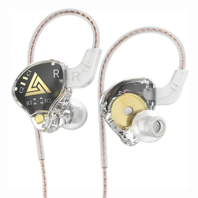 QKZ AKX IEM Monitor Level Headphone Transparent In-Ear Wired Earbuds With Mic HiFi Bass Stereo Muisc Earphone AUX 3.5MM