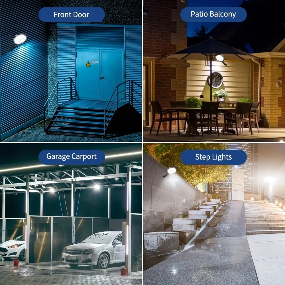 2PCS Solar Lights Motion Sensor with Remote 168LED Solar Street Lights 3 Modes Waterproof Outdoor Garden Lamp for Patio Garage