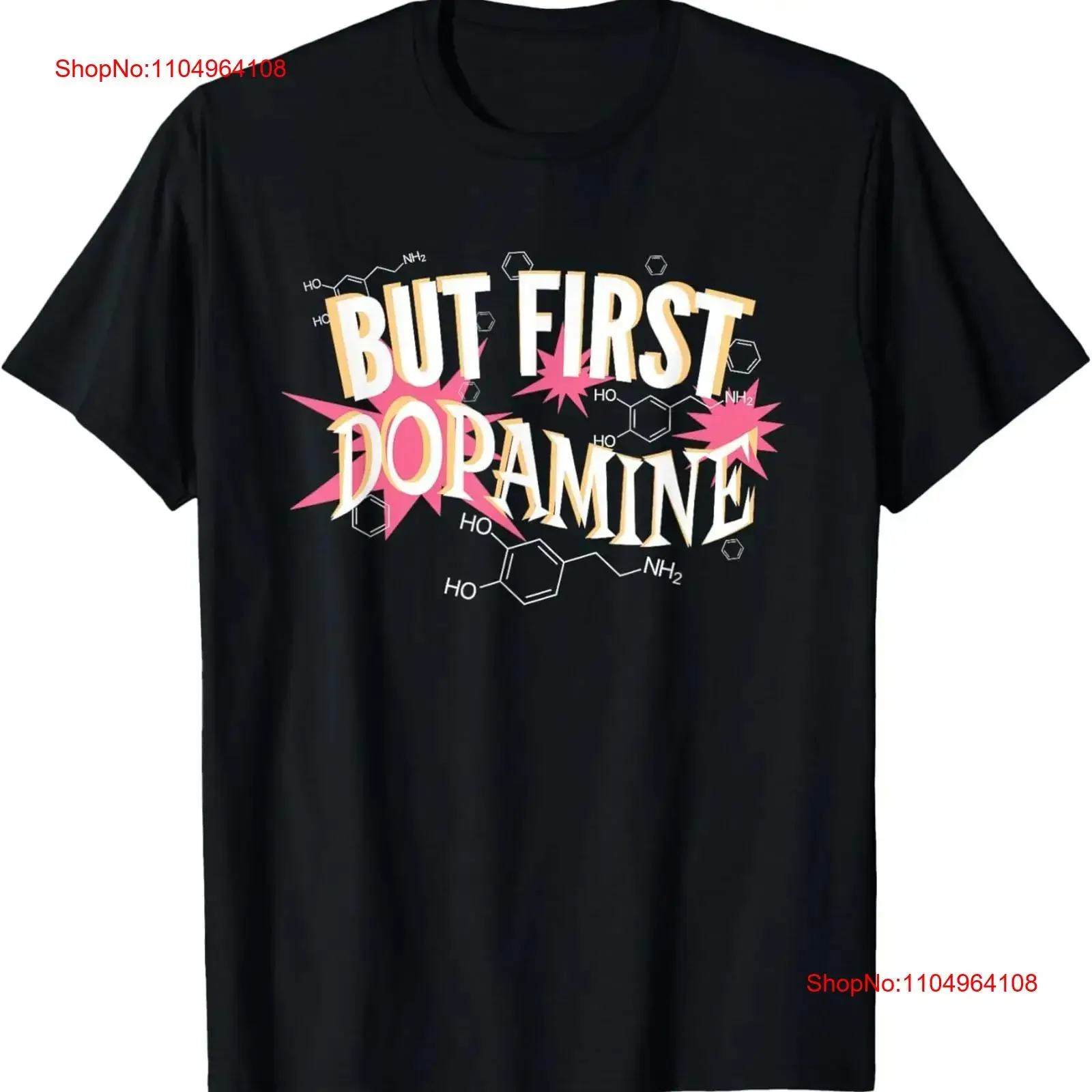 

But First Dopamine Molecule Funny Happiness Retro Atomic Age T Shirt vintage Washed Comfortable Unisex Slightly graphic