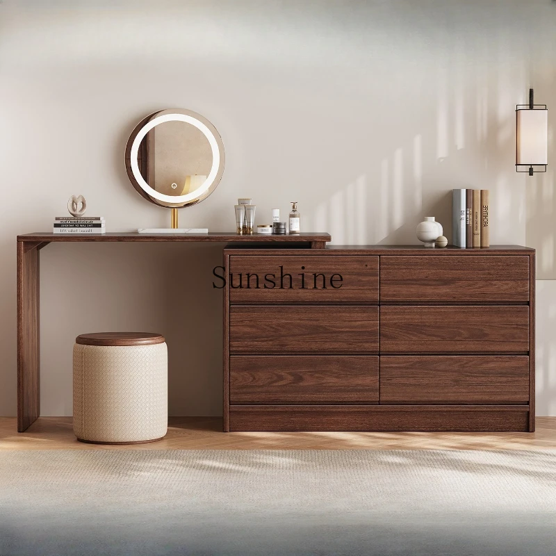 All solid wood dresser bedroom modern simple bedside storage makeup table