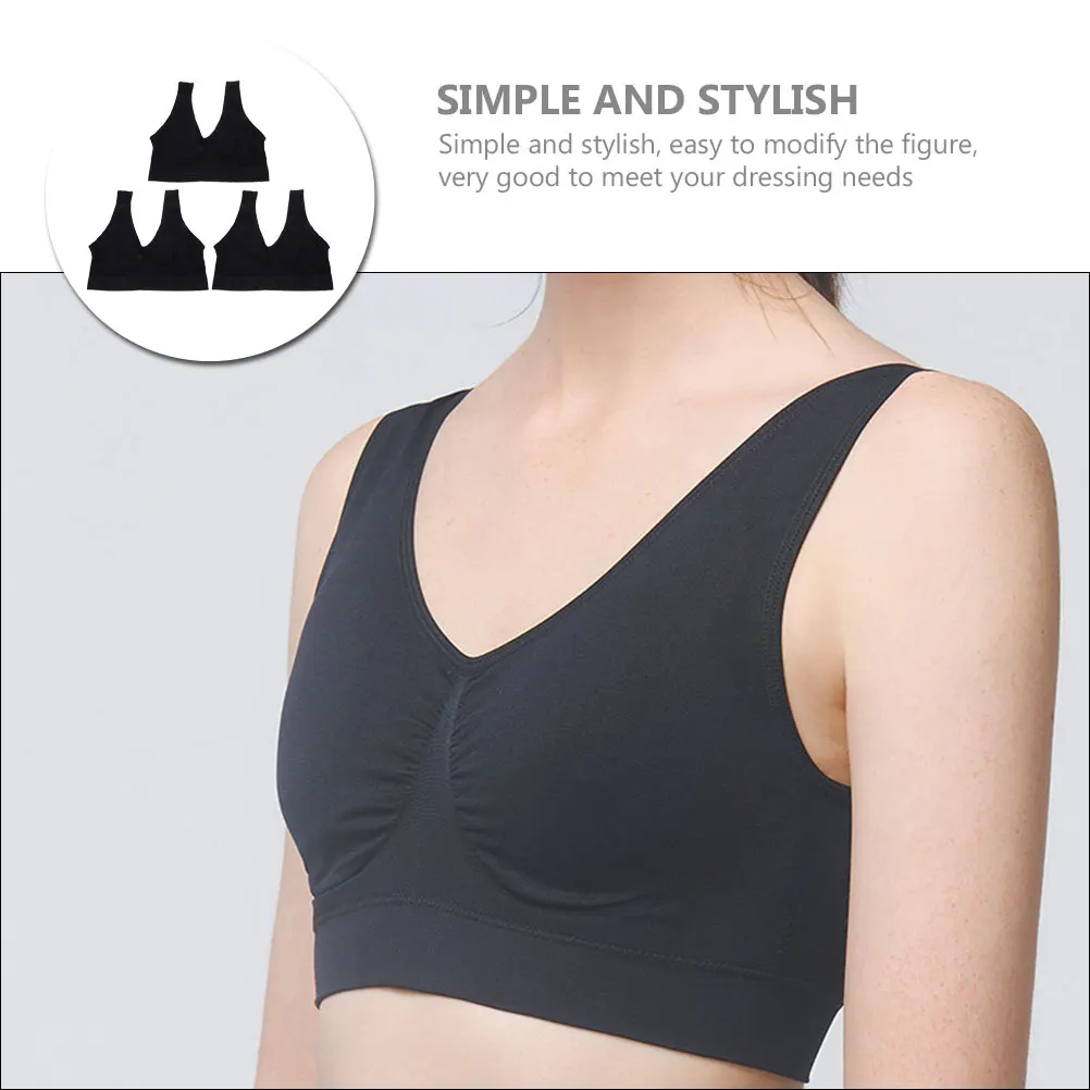 

3Pcs Sports Bras Wirefree Yoga Breathable Slim Fitness Running Bra Comfortable Workout Underwear Women Sweat Absorption