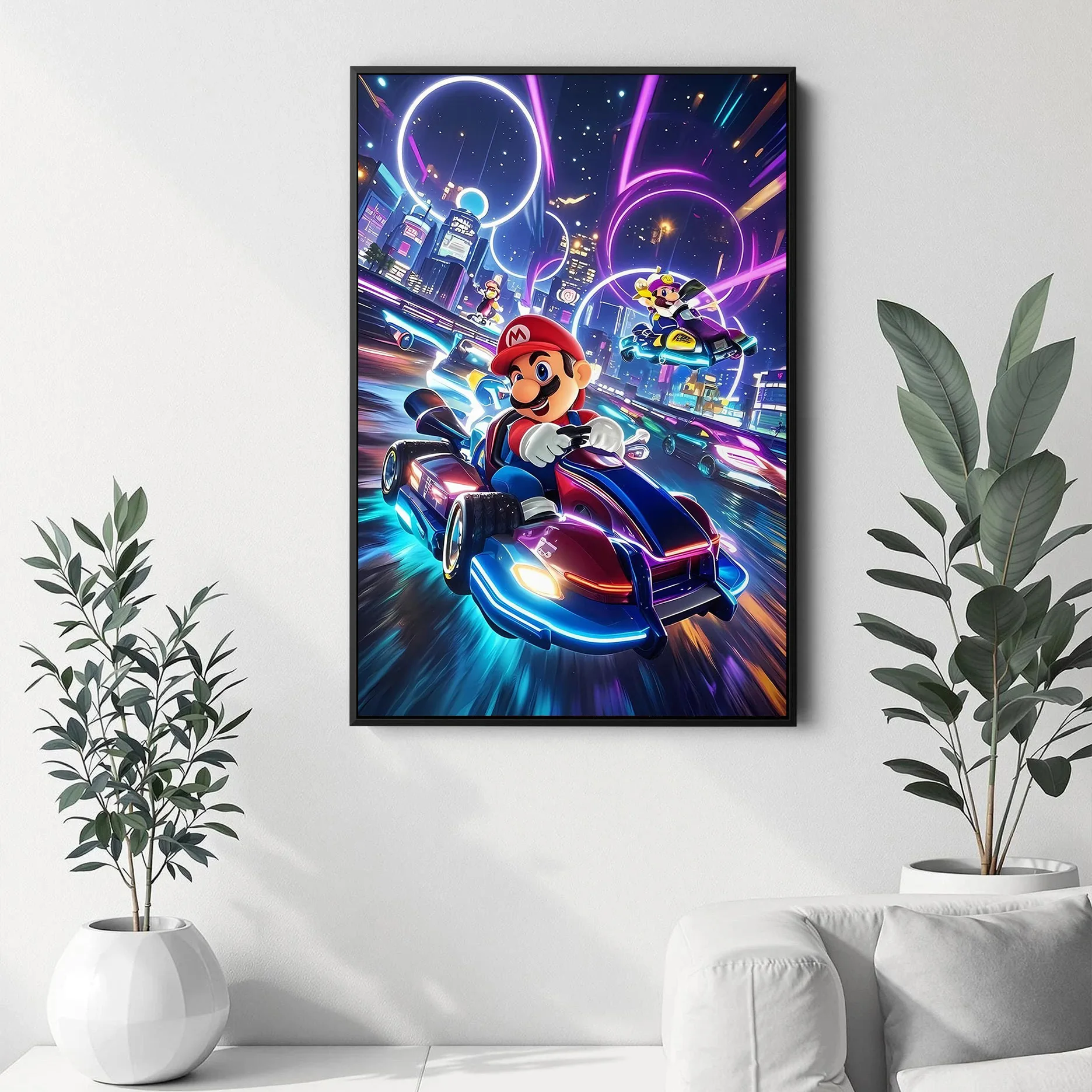 

Mario Kart poster game canvas artwork poster game room decor super mario game gift mario kart wall art home decor boy gift