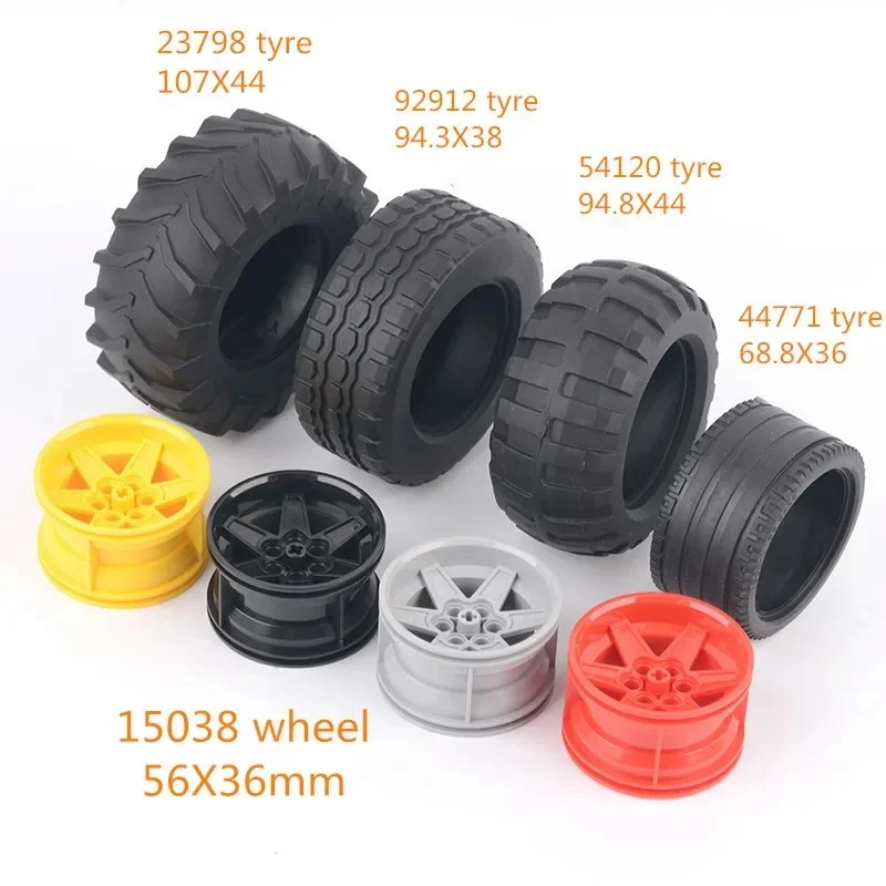 

15038 Wheel 56mm x 34mm Racing Medium Tire 54120 44771 23798 Brick Collection Modular GBC Toy For Technical MOC Building Block